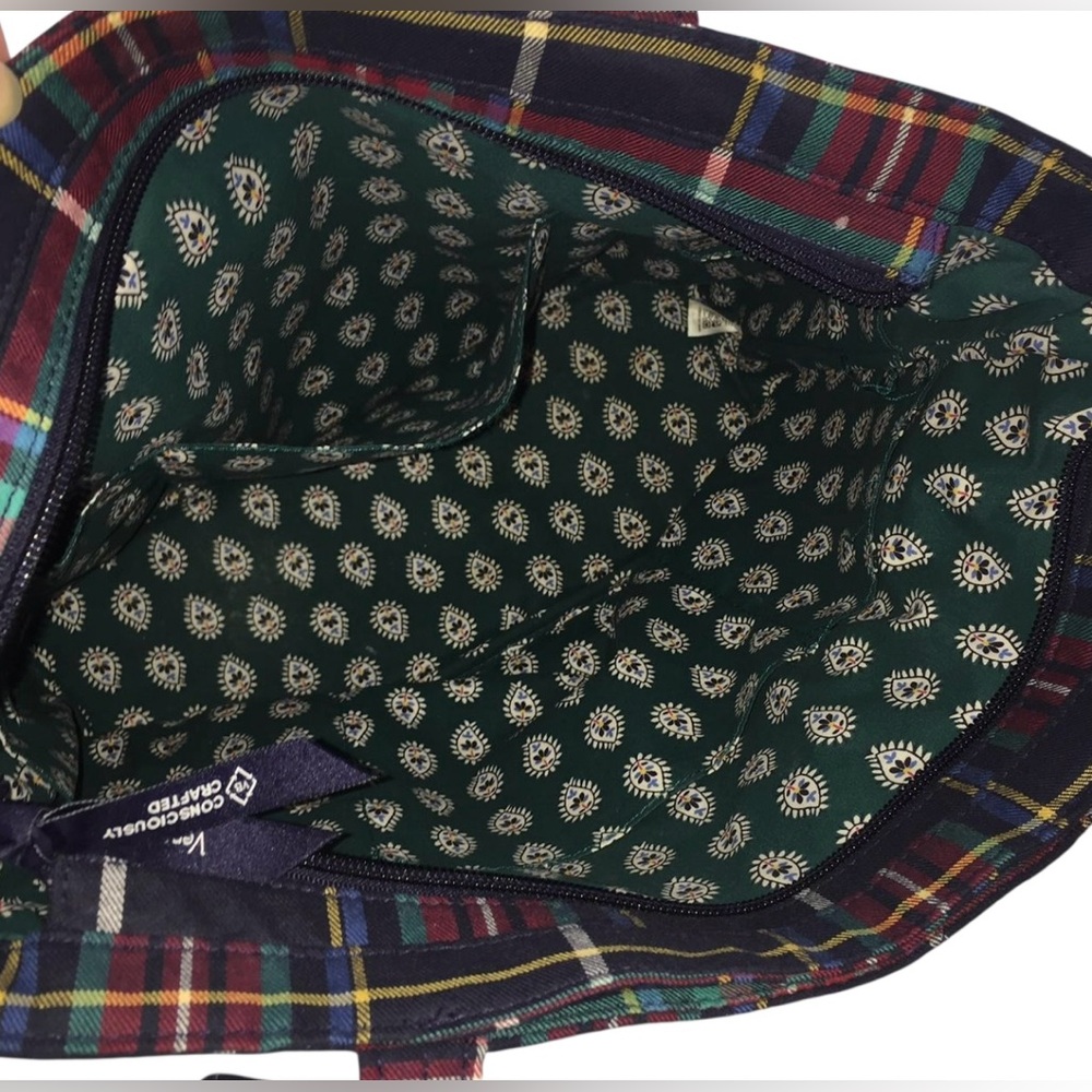 RARE Vera Bradley Scottie Dog Tote Shoulder Bag  Quilted Plaid Winter Snowflake - Picture 6 of 9